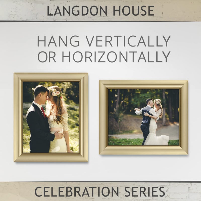 Langdon House 8x10 Gold Picture Frame, Contemporary Glam Photo Frame 8 x 10, Wall Mount or Table Top, Celebration Collection - Image 5
